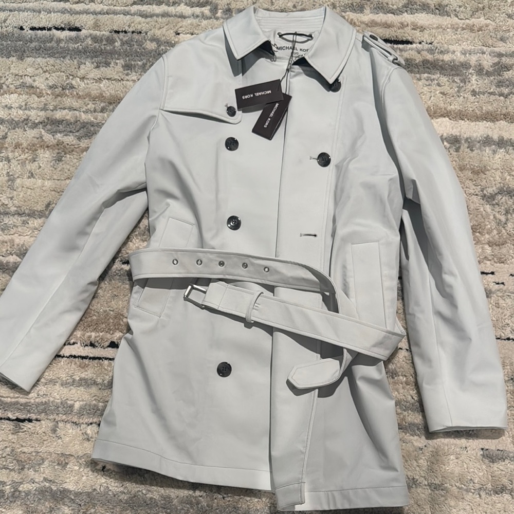 Michael Kors Silver Trench Coat Classic Design